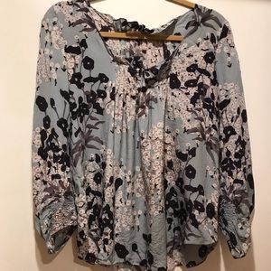 Blue floral Rebecca Taylor blouse